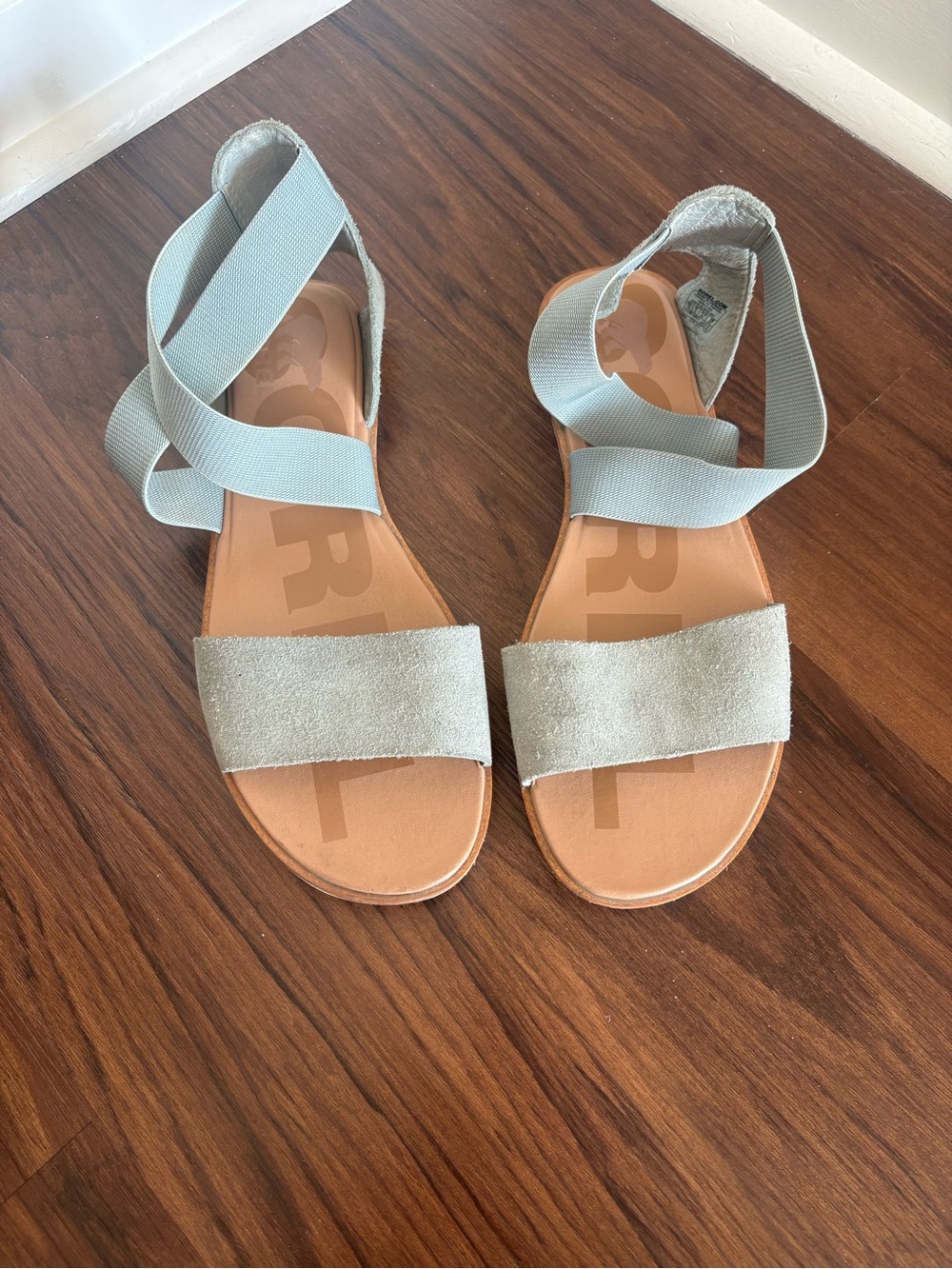 Sorel Ella Light Blue Suede Strappy Sandals Size 10
